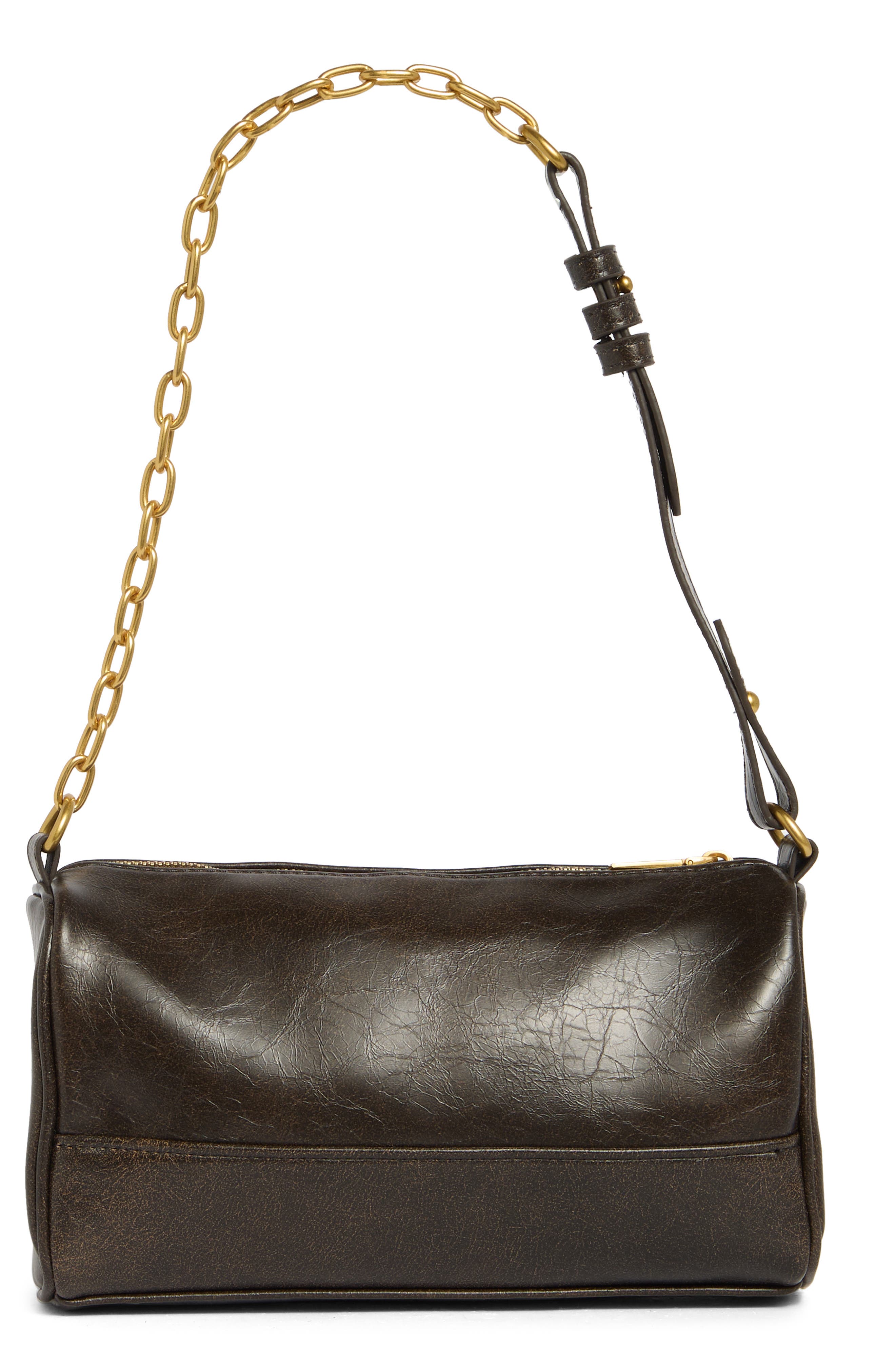 Sloan Faux Leather Barrel Shoulder Bag, Alternate, color, COCOA