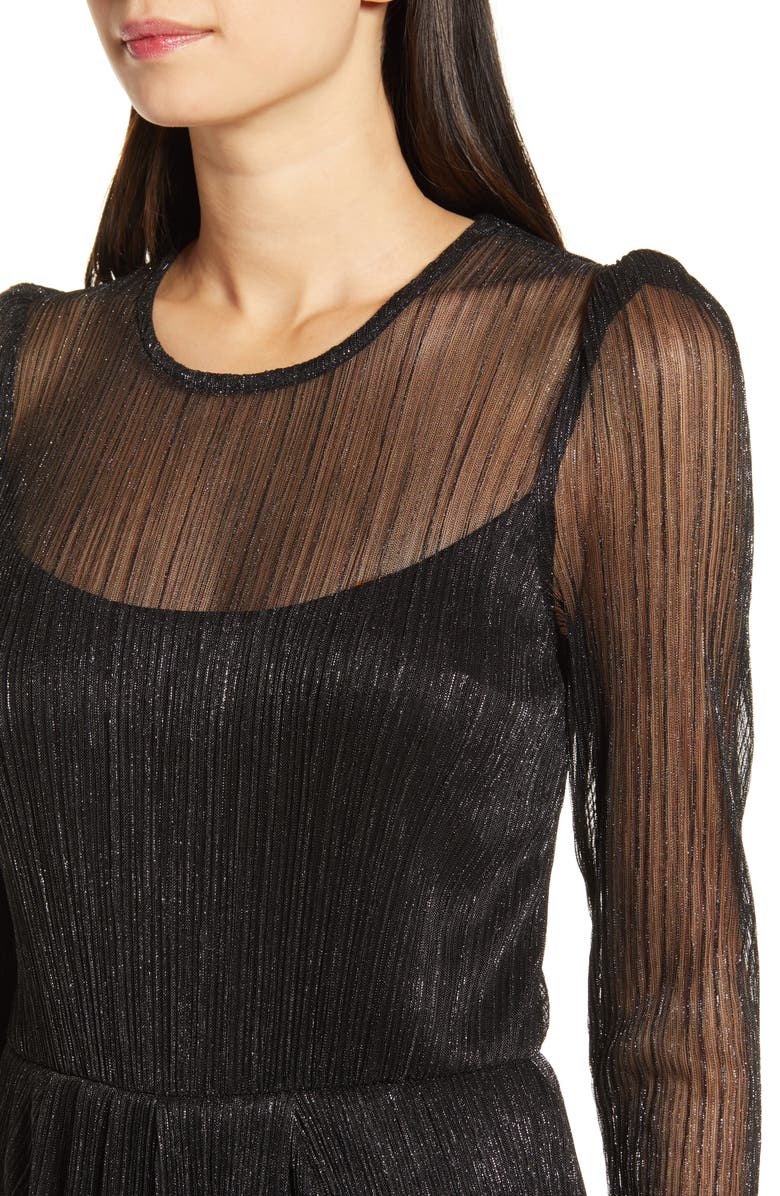 Bailey 44 Hayley Long Sleeve Metallic Minidress, Alternate, color, 