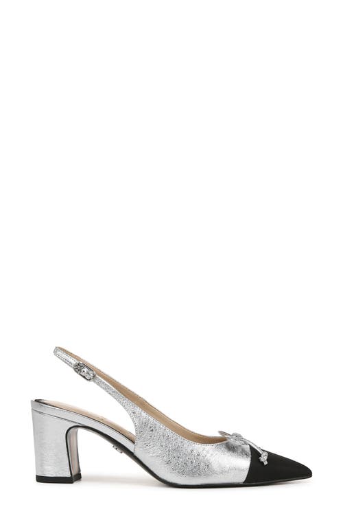 Sam Edelman Women's Willette Bow Slingback Pumps In Soft Silver/black