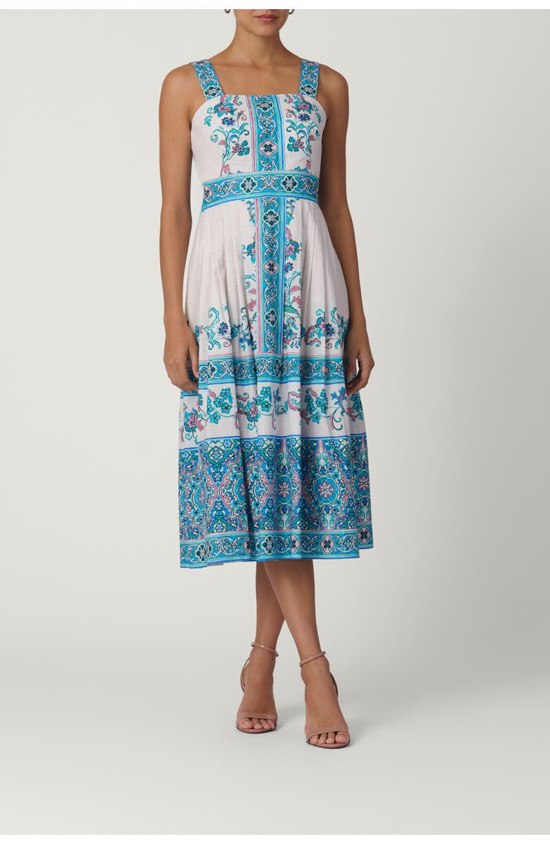 Shoshanna Warwick Tile Print Almma Dress, Main, color, Sky Blue Multi