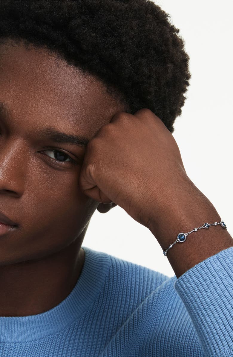 Swarovski Imber Crystal Station Bracelet, Alternate, color, Silver/ Blue