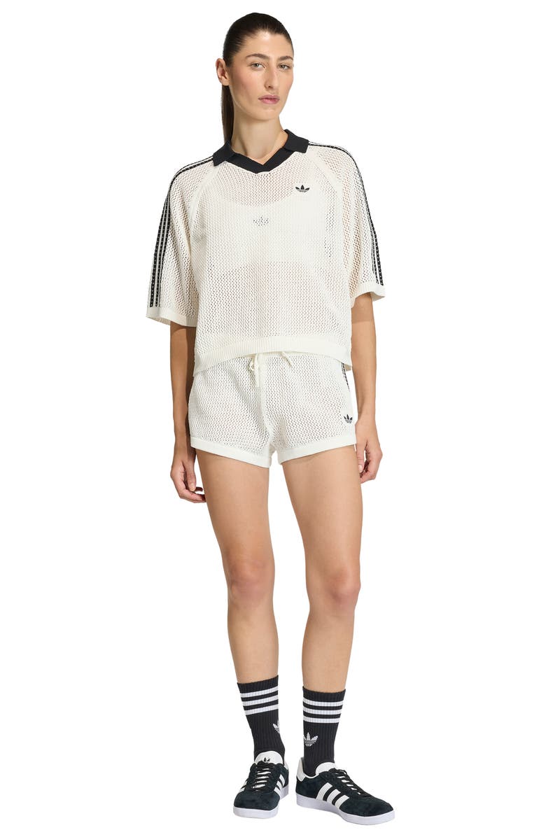 adidas Originals Open Stitch Polo Sweater, Alternate, color, Off White