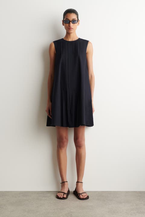Layered Pintucked Mini Dress