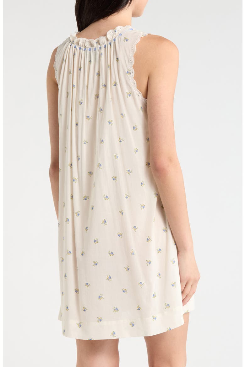Holly Floral Print Sleep Dress, Alternate, color, IVORY PETITE ROSE