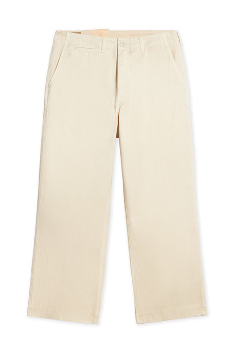 Herringbone Wide Leg Chino Pants, Main, color, Cream