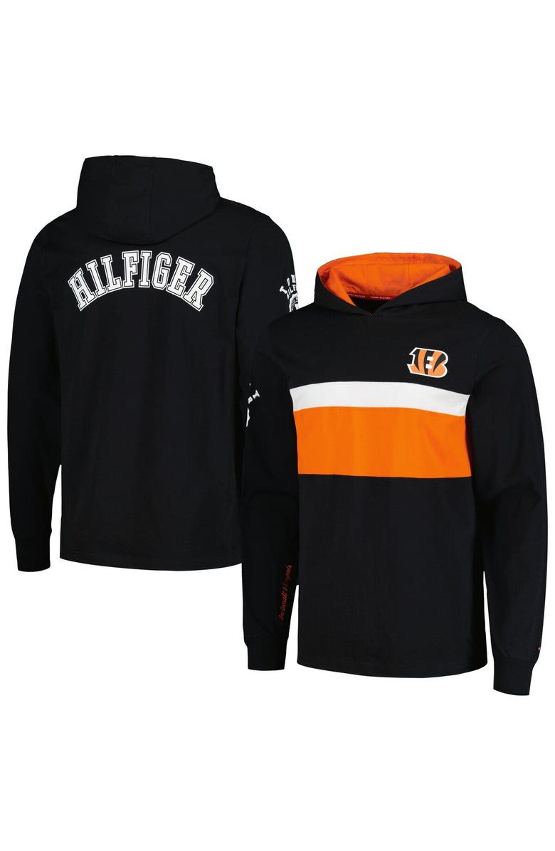 Tommy Hilfiger Men's Tommy Hilfiger Black Cincinnati Bengals Morgan Long Sleeve Hoodie T-Shirt, Main, color, Black