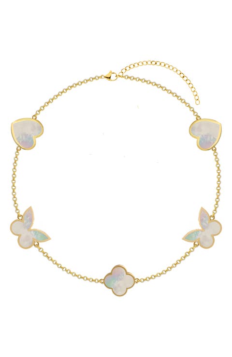 Sweet Lucky Mother-of-Pearl Station Bracelet