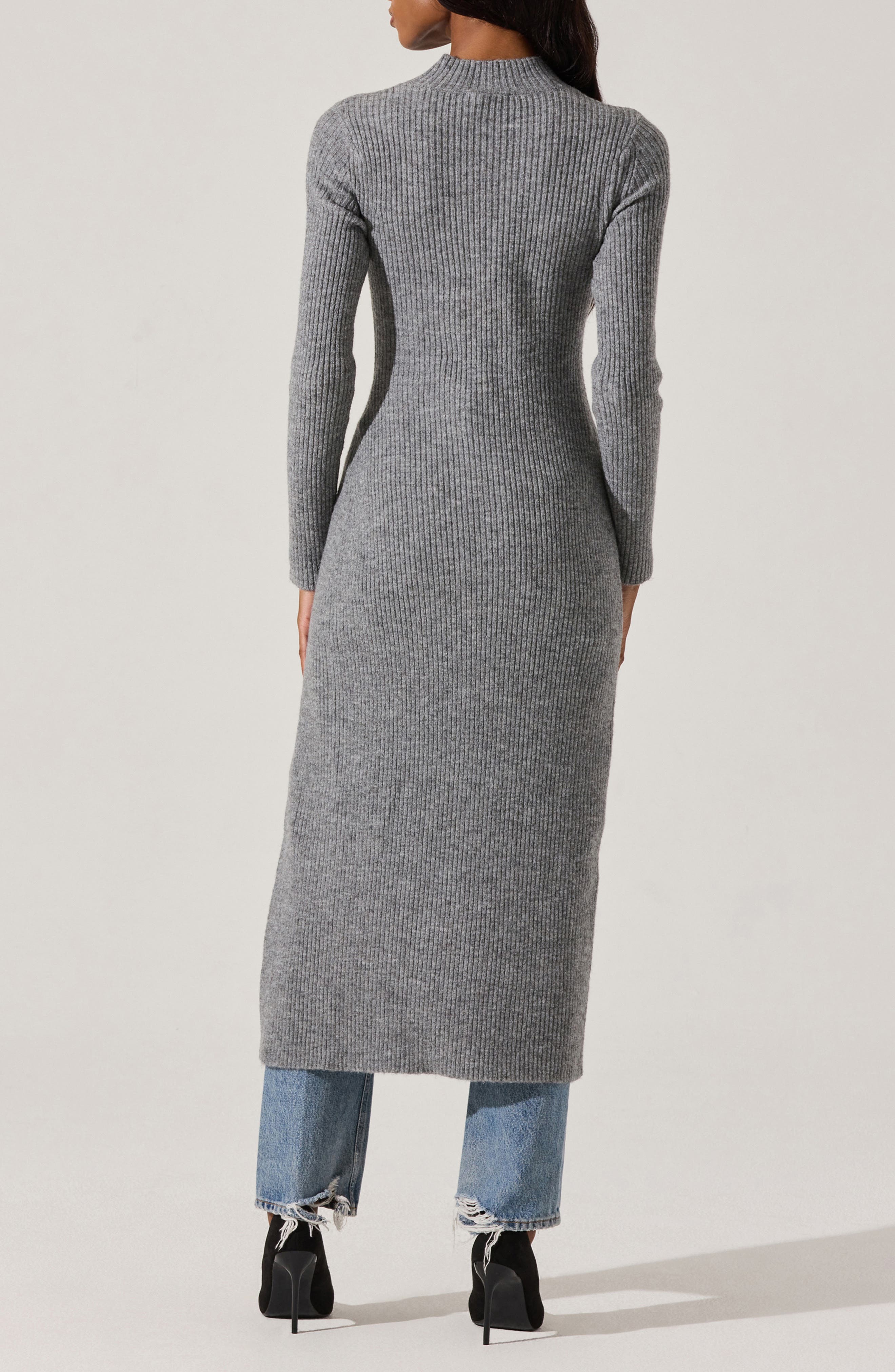Mock Neck Rib Longline Sweater - image 2