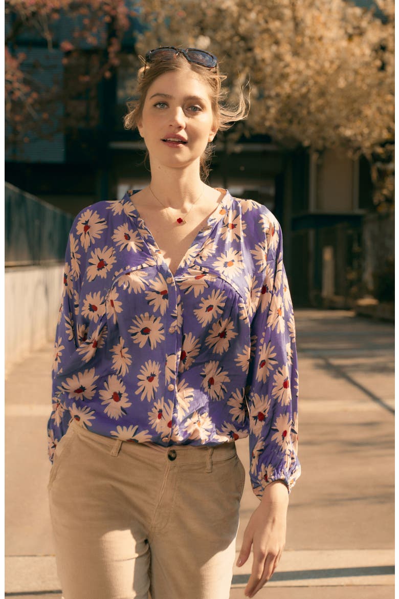 Madeleine Maternity & Nursing Blouse, Alternate, color, Cornflower Blue