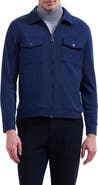 Bugatchi Houndstooth Full Zip Blouson Jacket