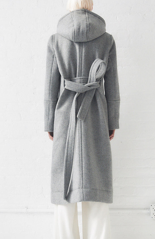 Caalo Sustainable Down Wool Over Coat In Gray