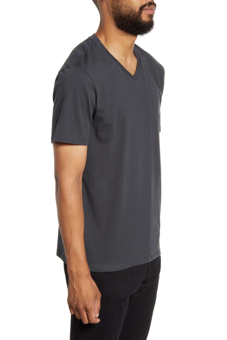 Regular Fit Garment Dyed V-Neck T-Shirt, Alternate, color, WASHED BLACK