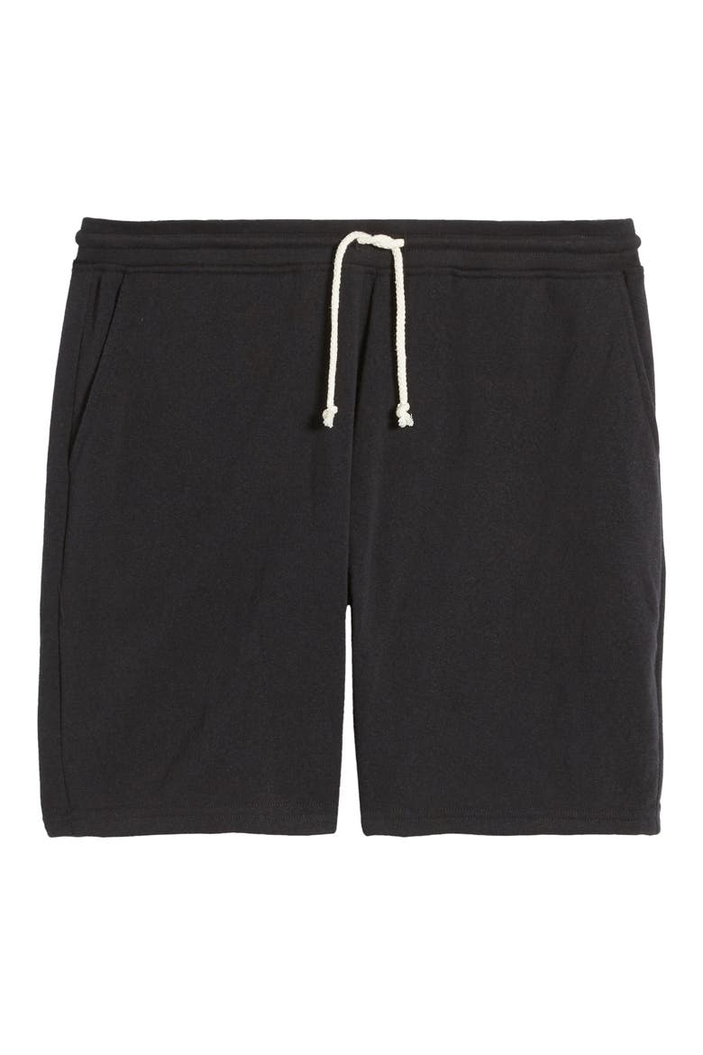 Garrett Drawstring Fleece Shorts, Alternate, color, BLACK