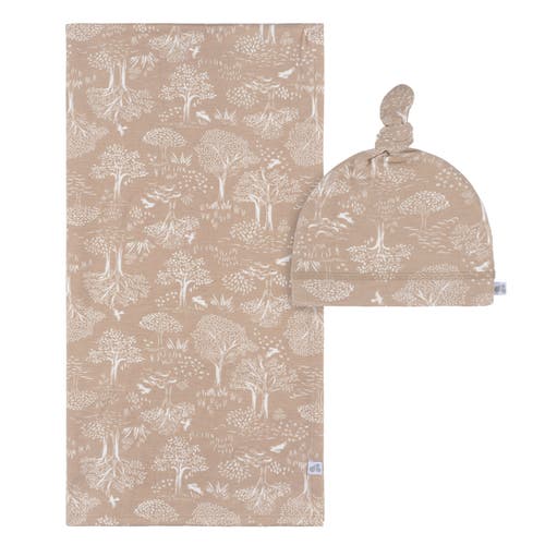 Just Born Swaddle Blanket & Hat Set, One Size In Brown