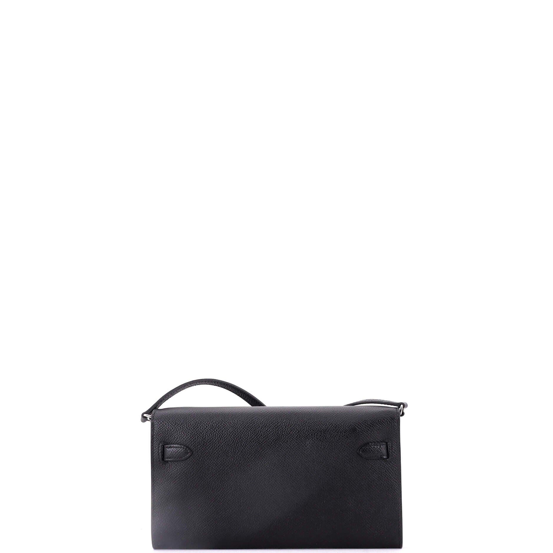 Pre-Owned Hermes Kelly To Go Wallet Epsom, Alternate, color, Noir