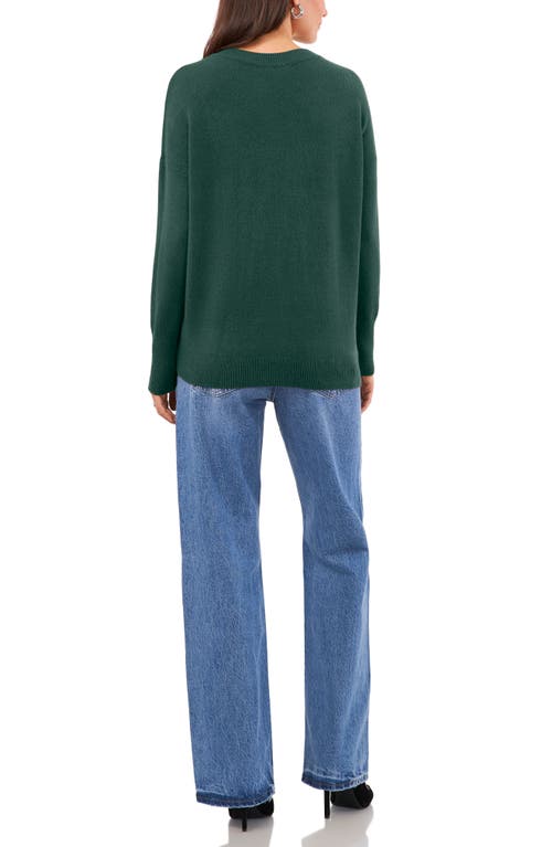 Vince Camuto Drop Shoulder V-neck Sweater In Green