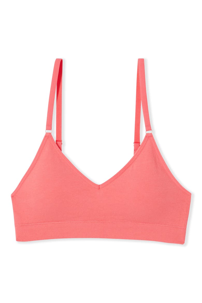 Amande Optimal Comfort Cotton Blend Bralette, Alternate, color, GRENADINE