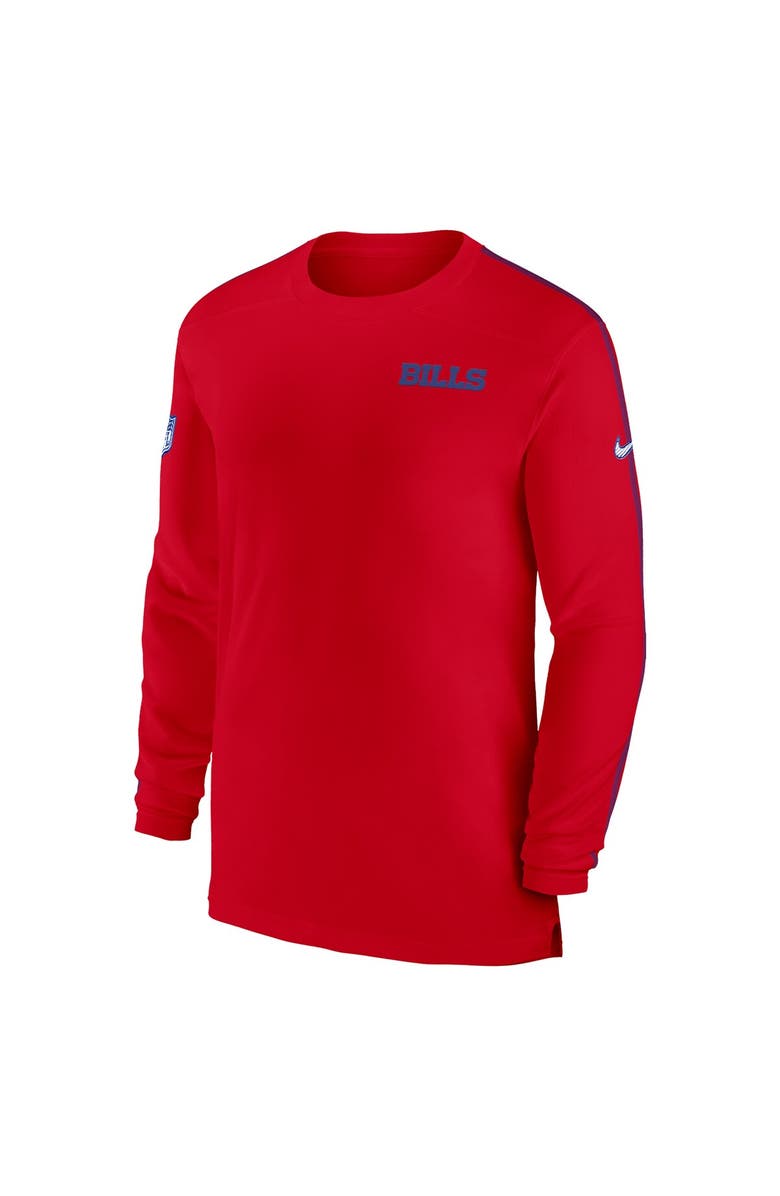 Nike Men's Nike Red Buffalo Bills Sideline Coach UV Performance Long Sleeve T-Shirt, Alternate, color,