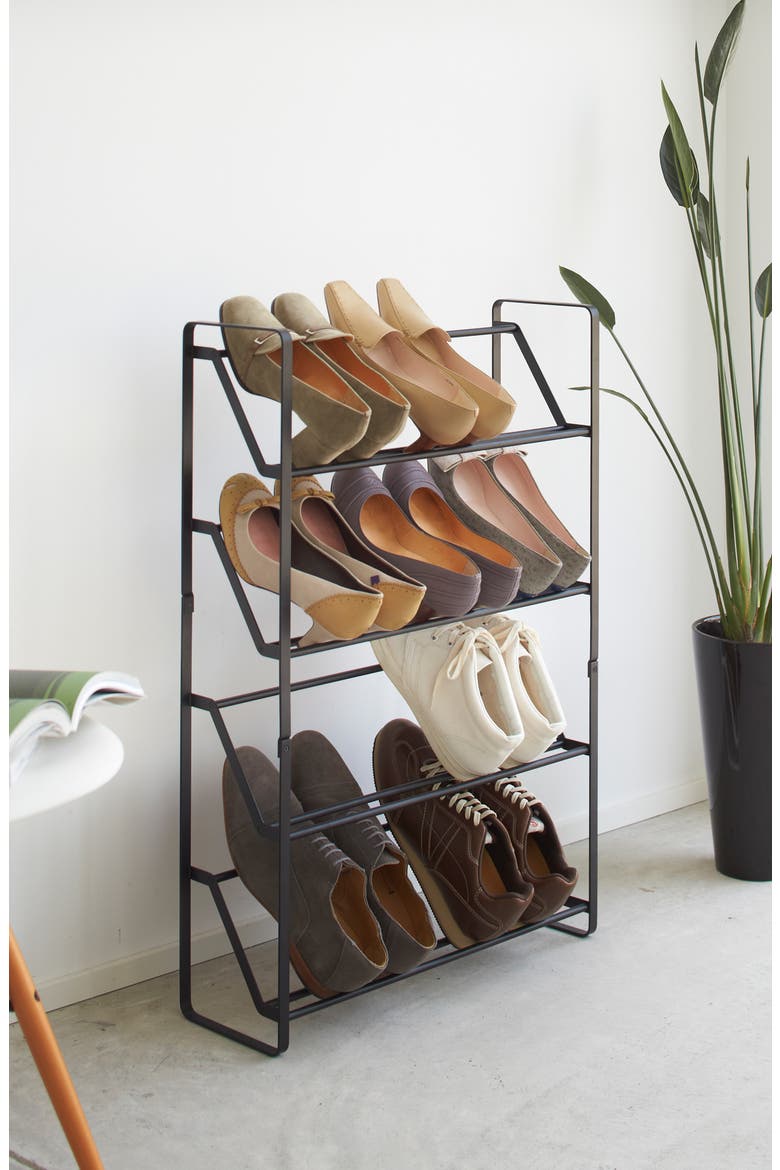 Slim Shoe Rack, Alternate, color, BLACK
