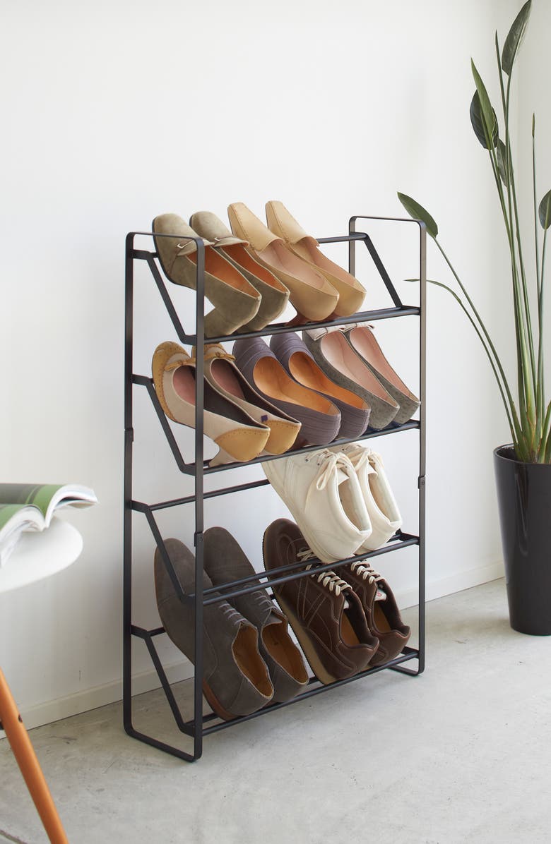 Yamazaki Slim Shoe Rack, Alternate, color, Black