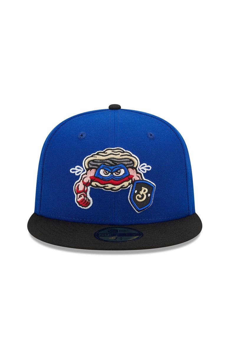 New Era Men's New Era Blue/Black Biloxi Shuckers Marvel x Minor League 59FIFTY Fitted Hat, Alternate, color, 