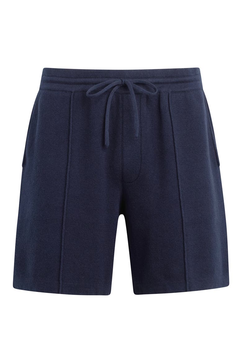 Double Knit Cotton & Cashmere Drawstring Shorts, Alternate, color, FLEET
