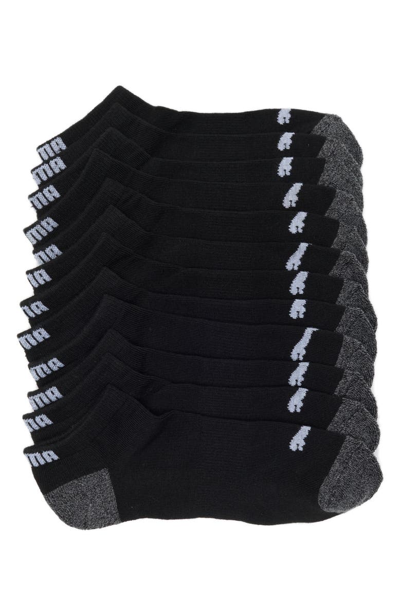 PUMA 6-Pack Terry Low Cut Length Socks, Main, color, Black
