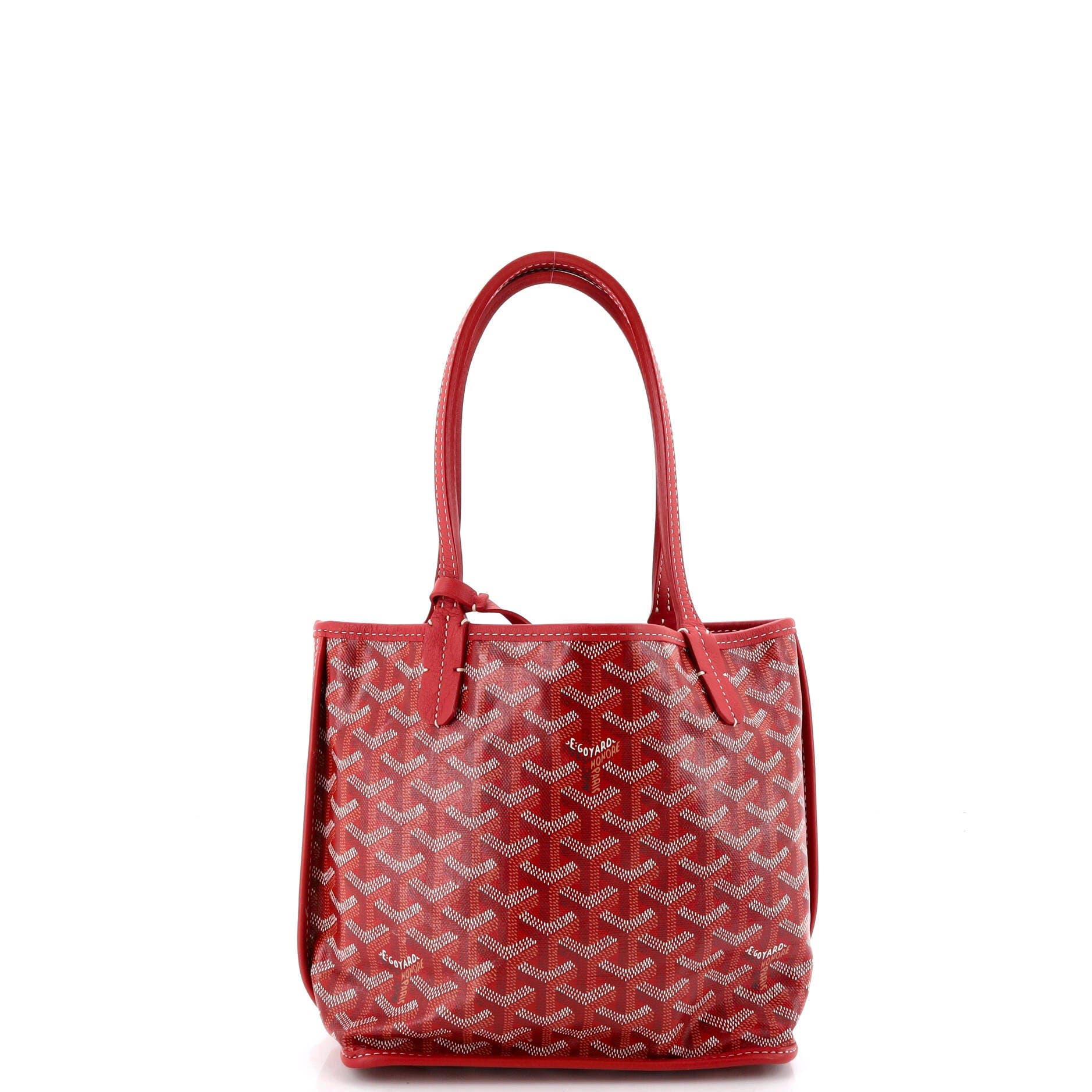 Pre-Owned Goyard Anjou Reversible Tote Coated Canvas Mini, Alternate, color, Red