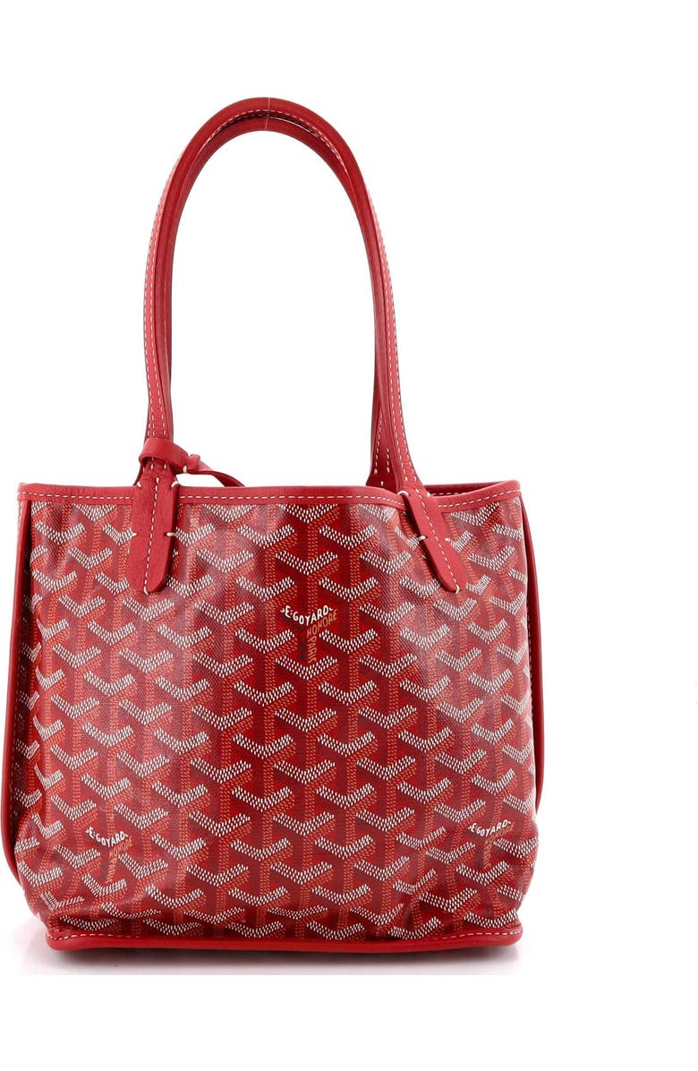 Pre-Owned Goyard Anjou Reversible Tote Coated Canvas Mini, Alternate, color, Red