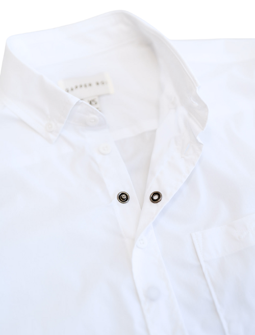 Dapper Boi White Essential Long Sleeve Button-up In White