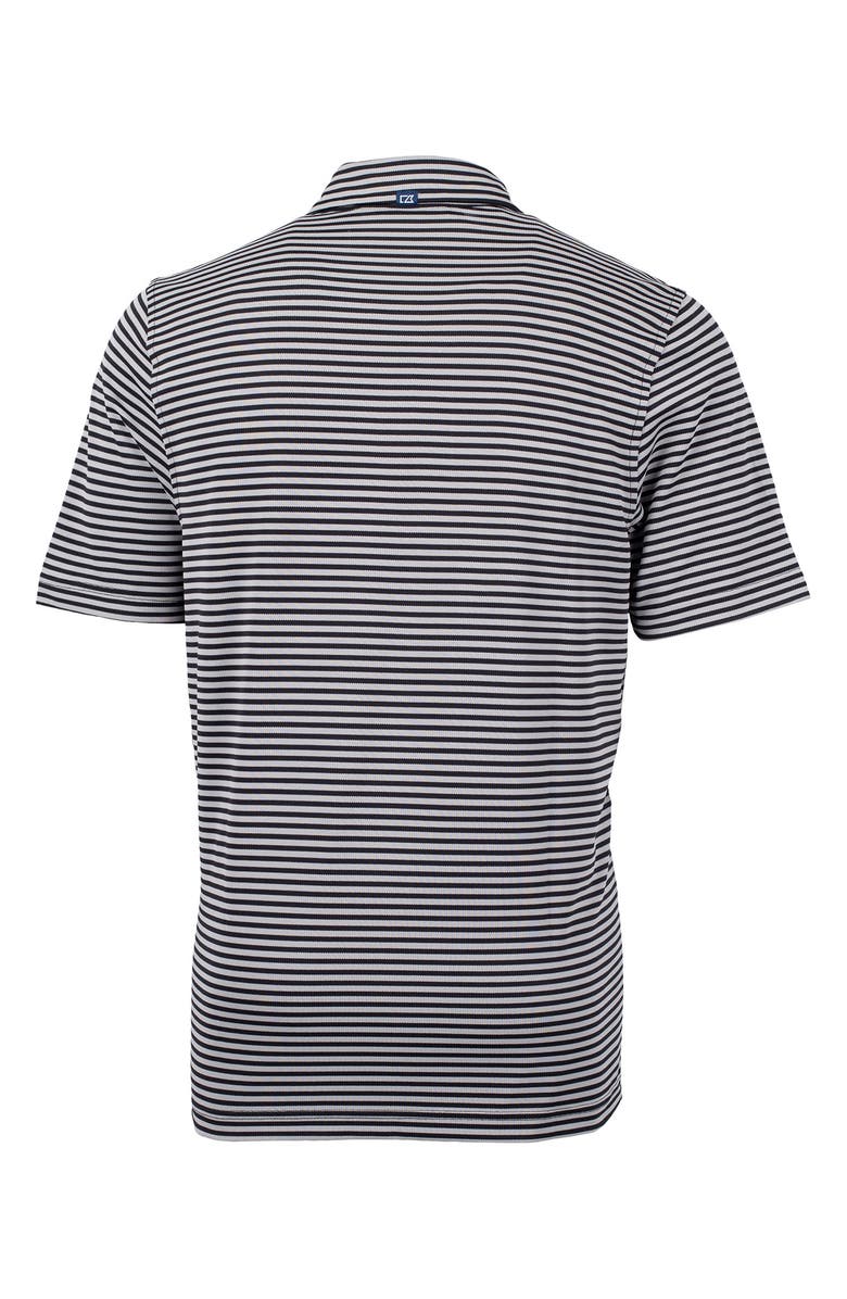 Cutter & Buck Virtue Piqué Stripe Recycled Blend Polo, Alternate, color, Black