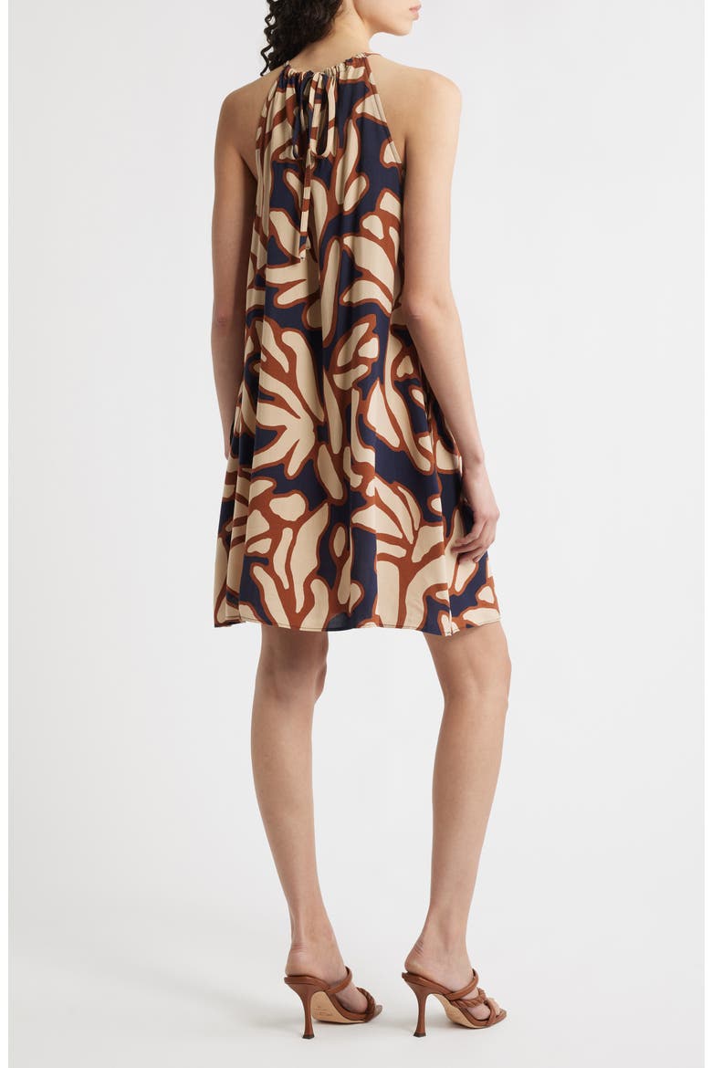 Beaded Halter Dress, Alternate, color, CAMEL BEIGE