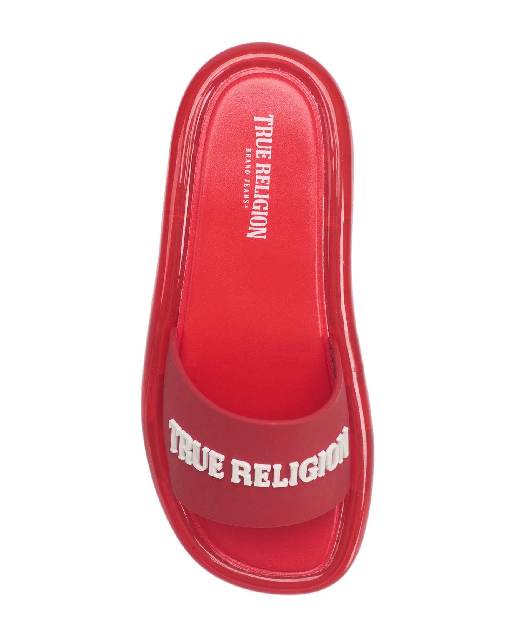 True Religion Logo Strap Jelly Slide, Alternate, color, 