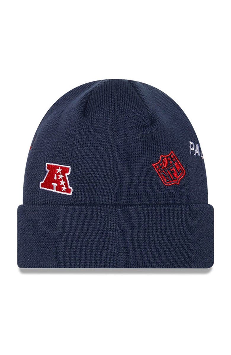New Era Youth New Era Navy New England Patriots Identity Cuffed Knit Hat, Alternate, color, Navy