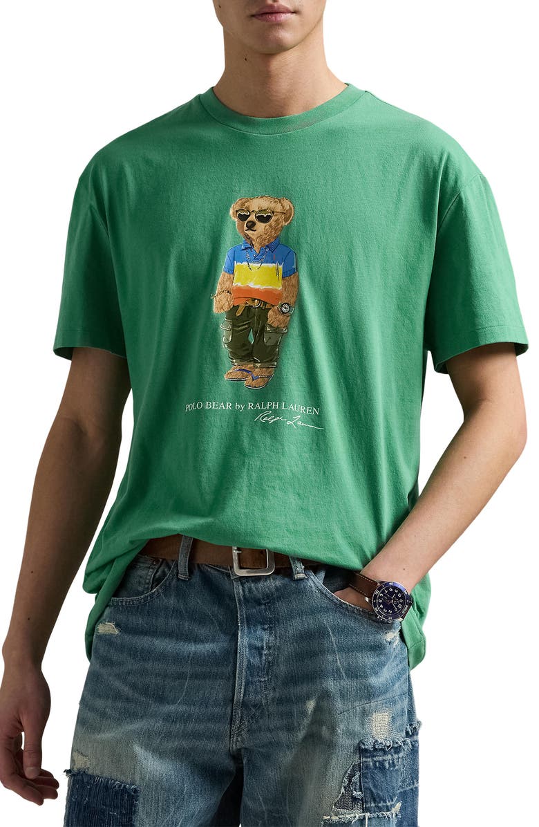 Polo Ralph Lauren Polo Bear Graphic T-Shirt, Main, color, Sp25 Raft Green Beach Shp Bear