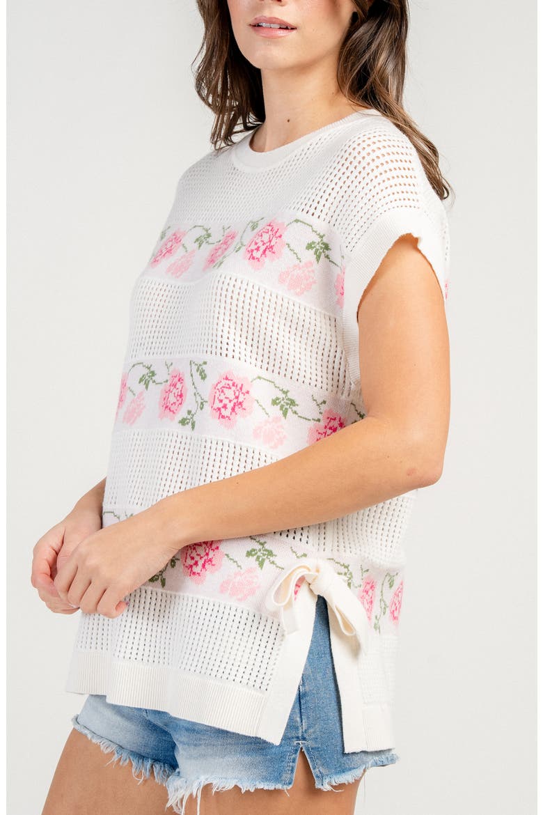 Rose Mohair Intarsia Sweater, Alternate, color, OFF WHITE