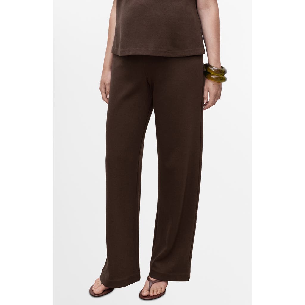Mango Cotton Blend Wide Leg Maternity Pants In Animal Print
