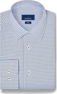 David Donahue Slim Fit Stretch Twill Check Dress Shirt