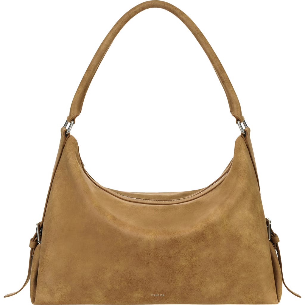 Stand Oil Mushy Faux Leather Shoulder Bag In Brown