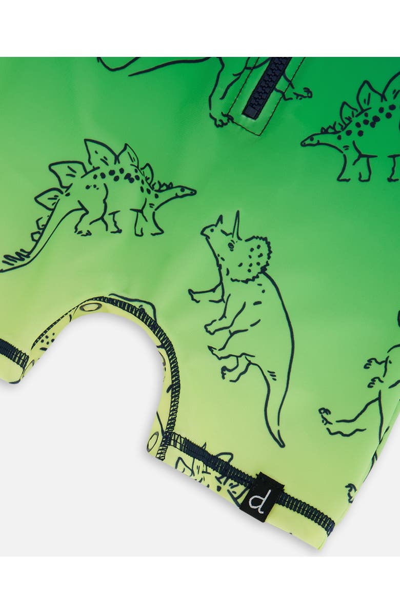 Deux par Deux Baby Boy's Printed Long Sleeve One-Piece Rashguard Vibrant Blue And Green Dino, Alternate, color, Vibrant Blue And Green Dino