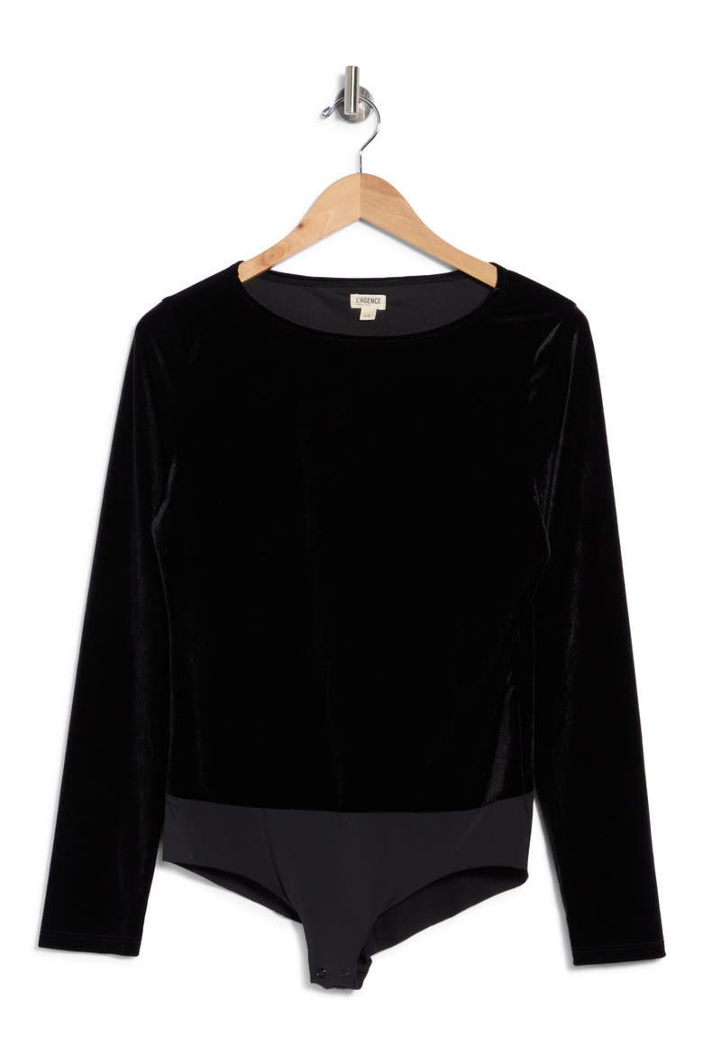 Seraphine Boat Neck Bodysuit, Main, color, BLACK