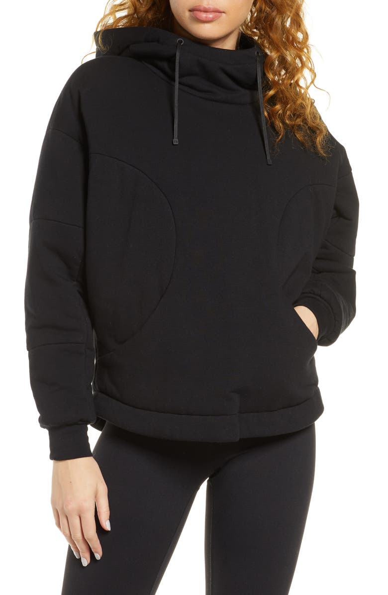 Blanc Noir Thin Down Hoodie, Main, color, 