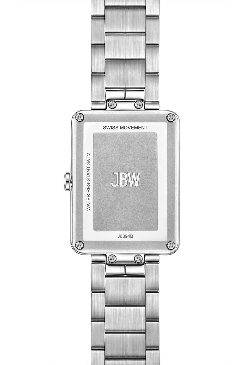 Mink Petite Lab Created Diamond Bracelet Watch, 23mm x 8mm, Alternate, color, SILVER/ SILVER