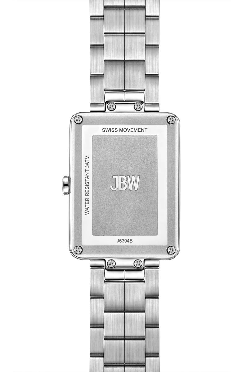 JBW Mink Petite Lab Created Diamond Bracelet Watch, 23mm x 8mm, Alternate, color, Silver/ Silver