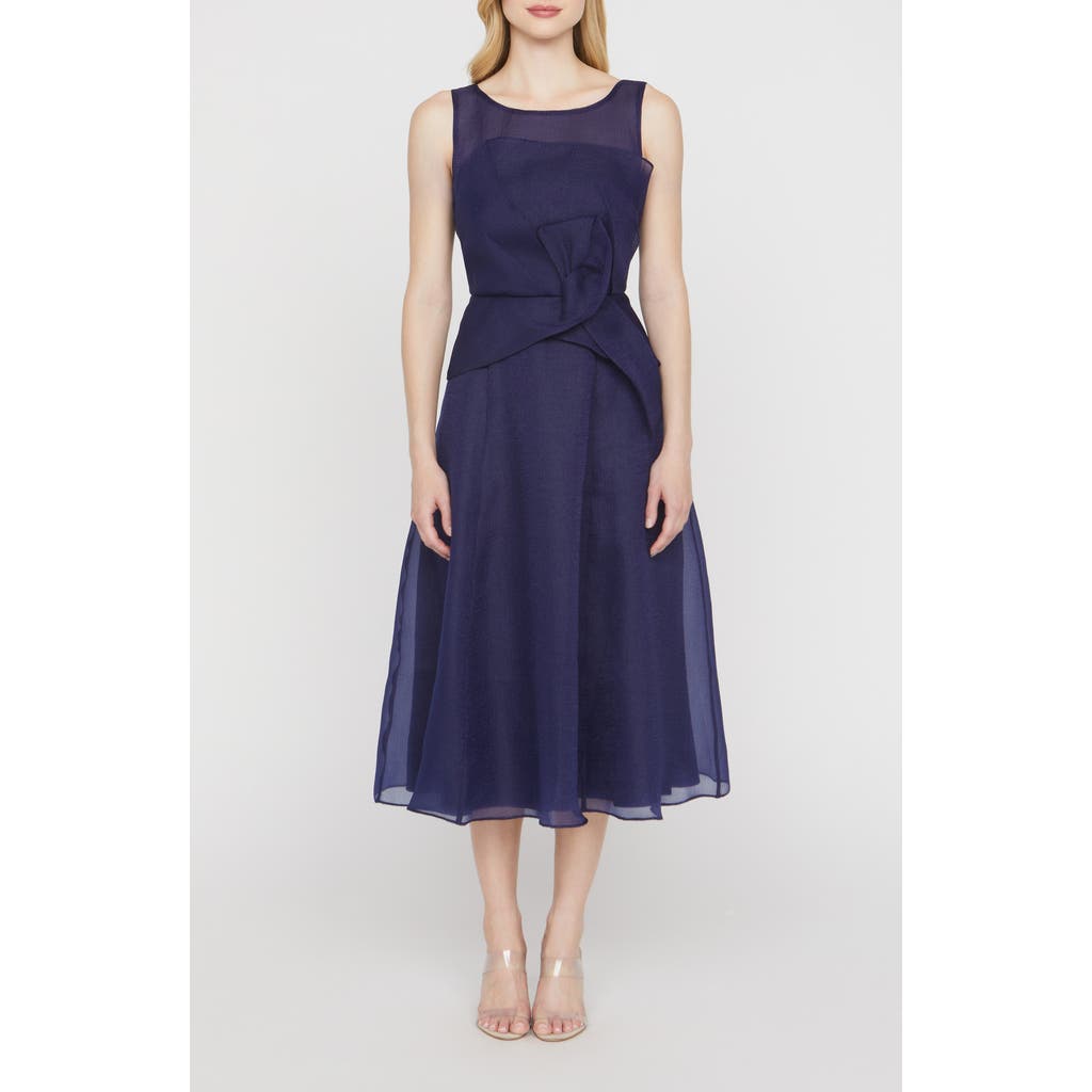 Js Collections Hedi Organza A-line Cocktail Dress In Blue