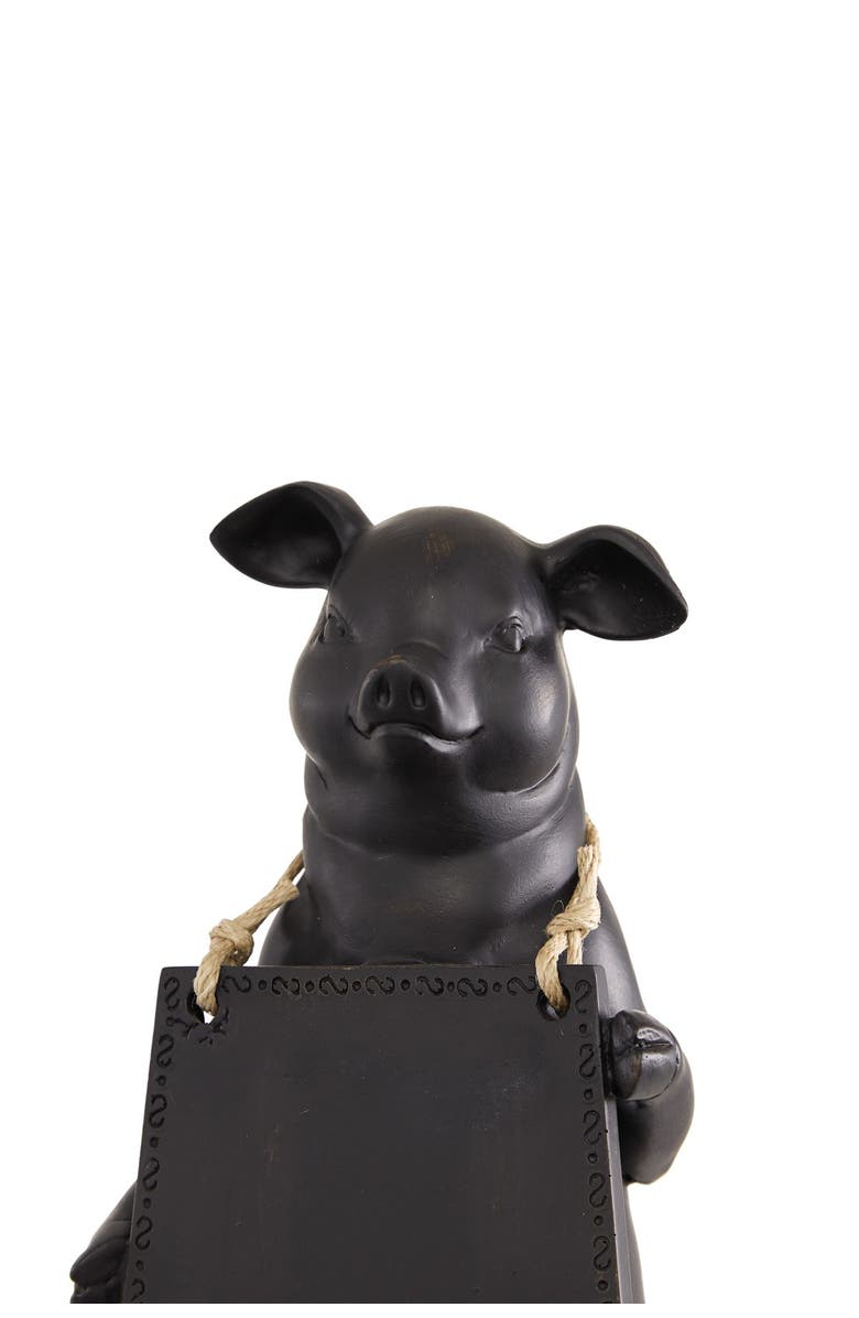 SONOMA SAGE HOME Black Resin Pig Decorative Sign with Chalkboard, Alternate, color, 