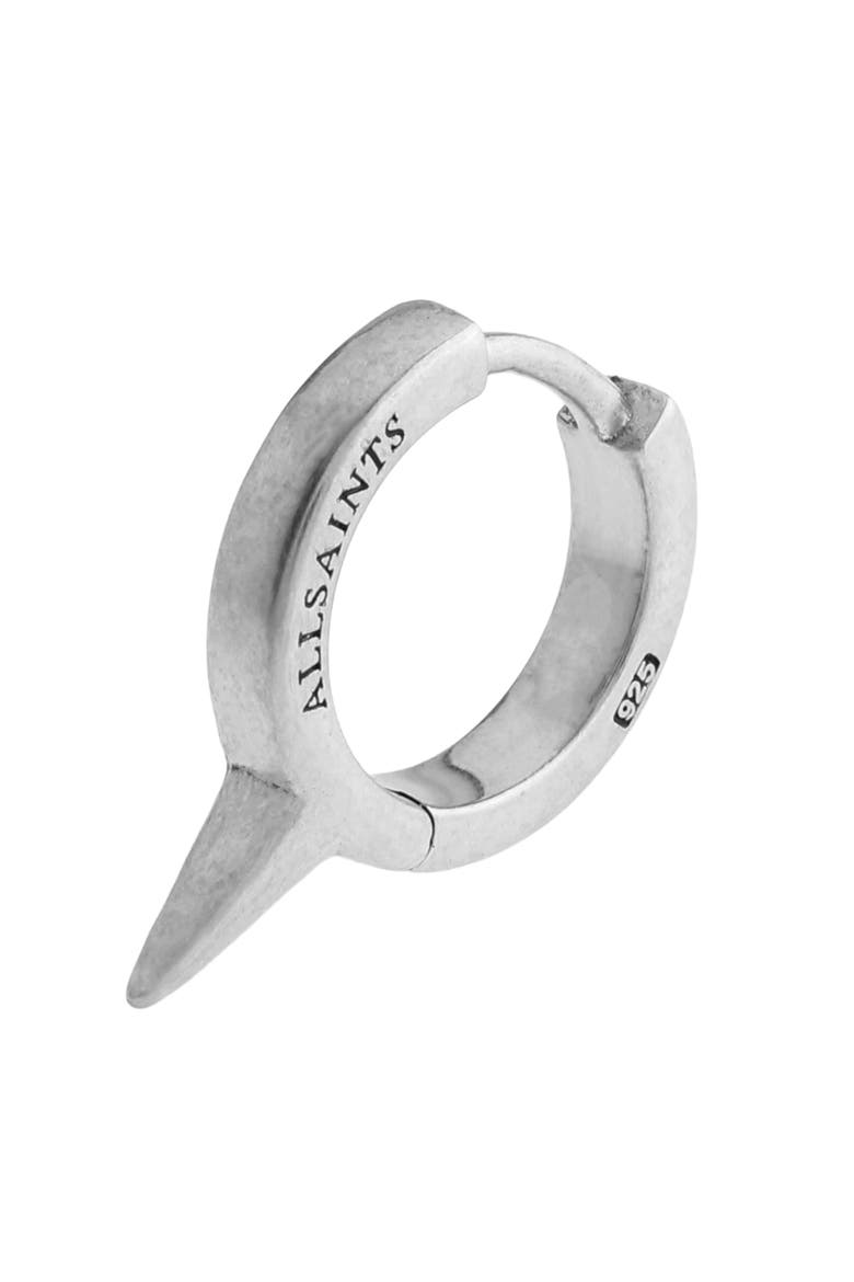 Men's Spike Huggie Hoop Earring, Alternate, color, WARM SILVER
