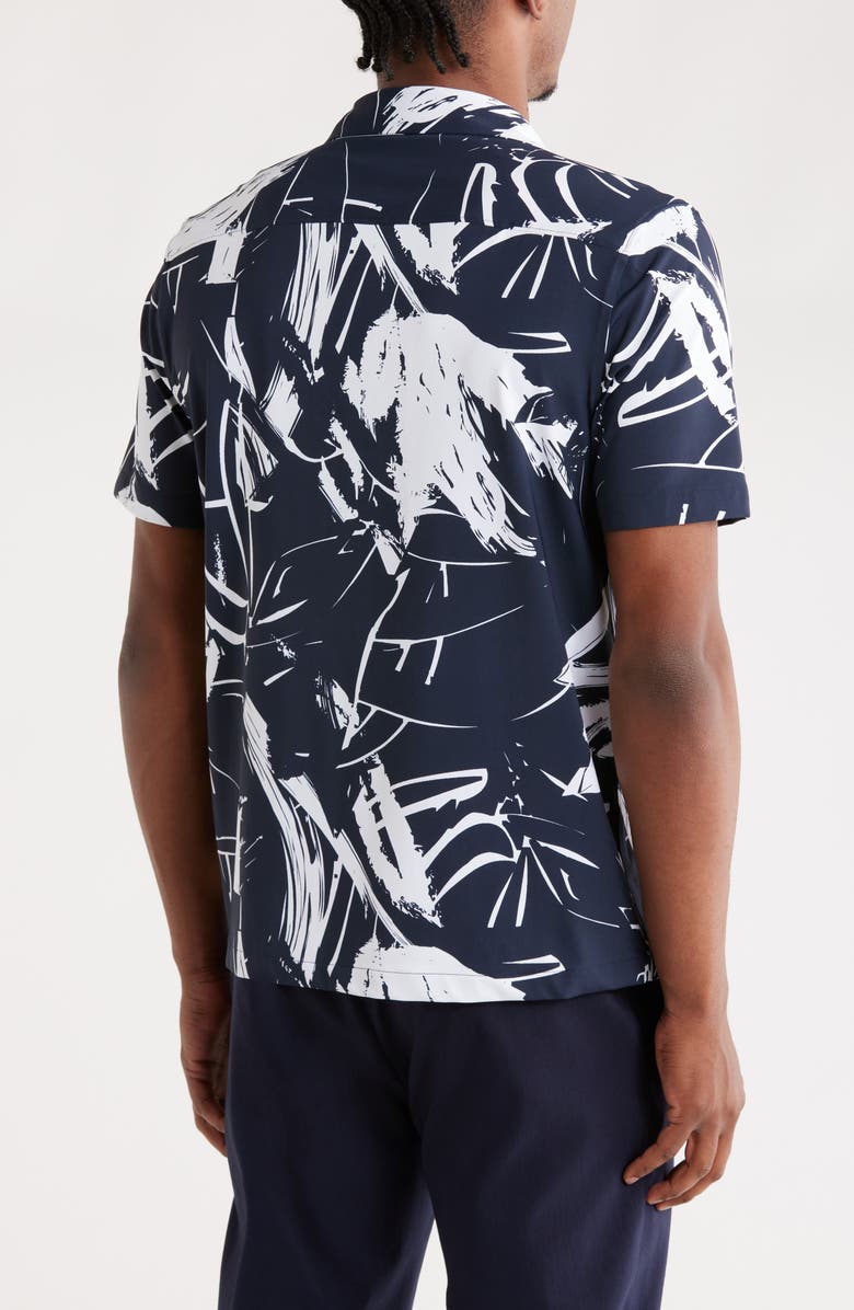 FOR THE REPUBLIC Print Camp Shirt, Alternate, color, Chalk Print Navy / White