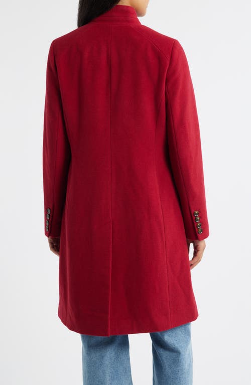 London Fog Wool Blend Coat In Red
