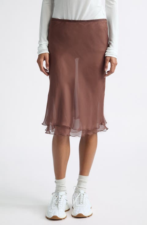 Colette Sheer Chiffon Midi Skirt